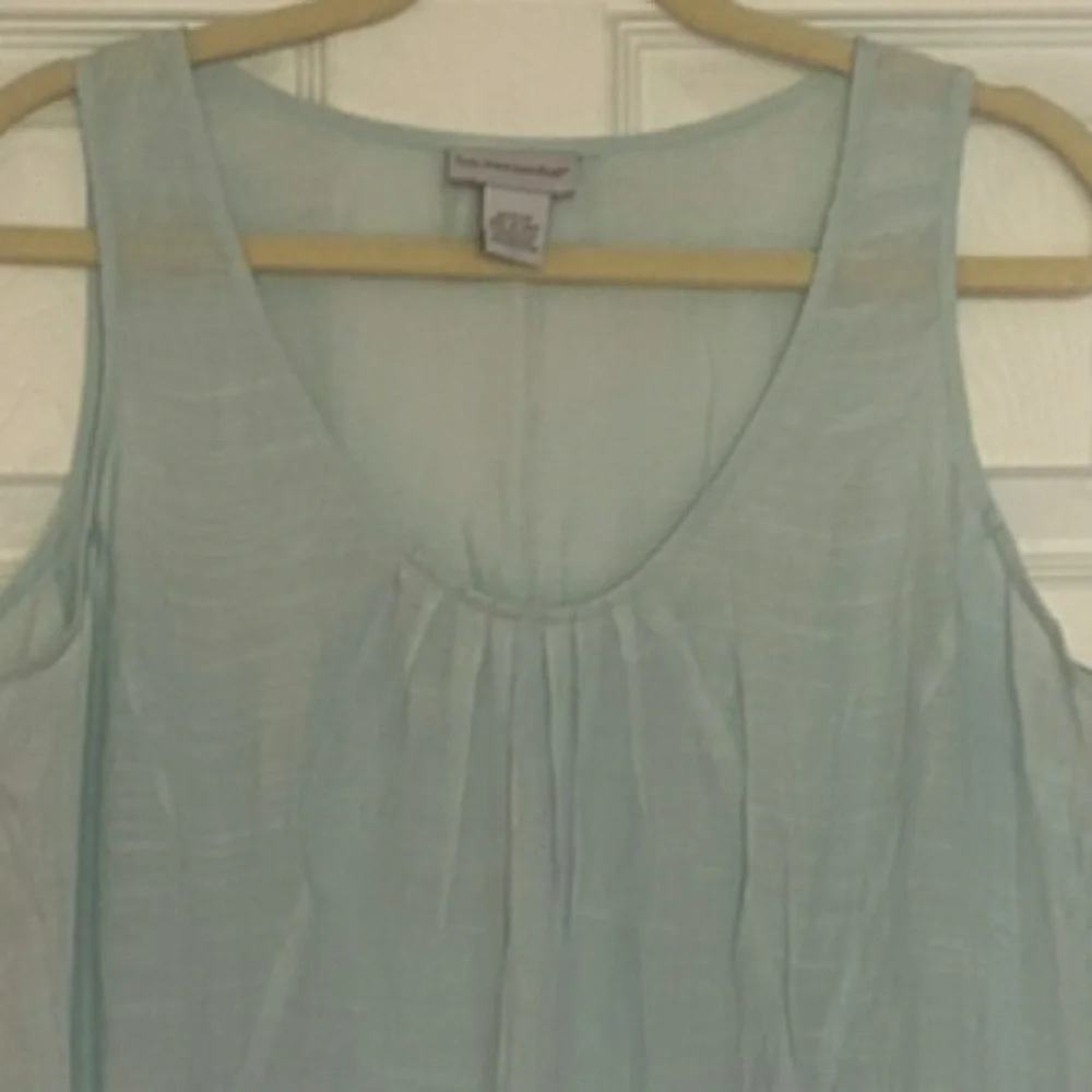 Soft Surroundings Baby Blue Lightweight Rayon Tunic Tank Top Large Style 25645 - Picture 3 of 7
